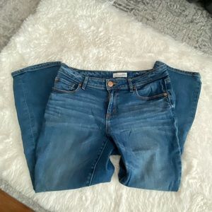 LOFT Curvy Kick Crop Jeans with minor distressing